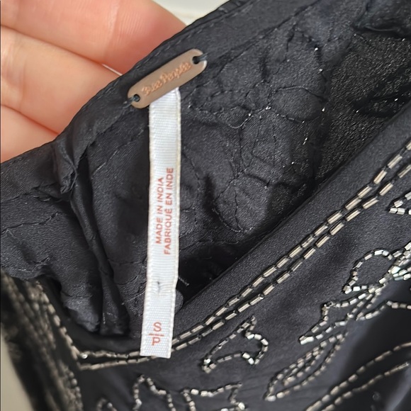 Free People Black Beaded Mini Dress - Picture 3 of 3